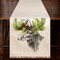 Christmas Cotton Linen Table Runner 72inch Elk Pattern Embroidery Farmhouse Xmas Tree Reindeer Table Runners for Dinning Table,Farmhouse Kitchen Decor,Holiday Dinner Decoration(White